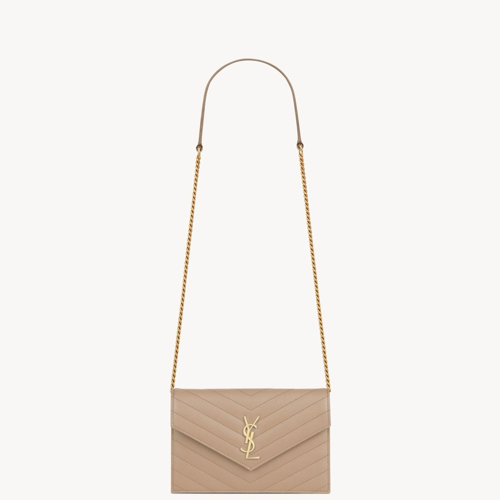 YSL Beige Quilted Crossbody Bag